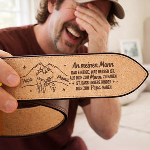 Personalisierter Ledergürtel mit Gravur – Geschenk für Ehemann – Mein Mann Unser Papa
