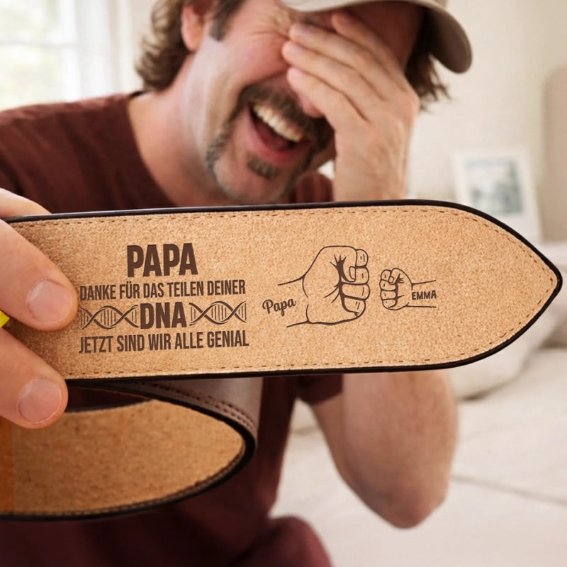 Personalisierter Ledergürtel mit Gravur – Geschenk für Opa, Papa – Danke für all deine Liebe