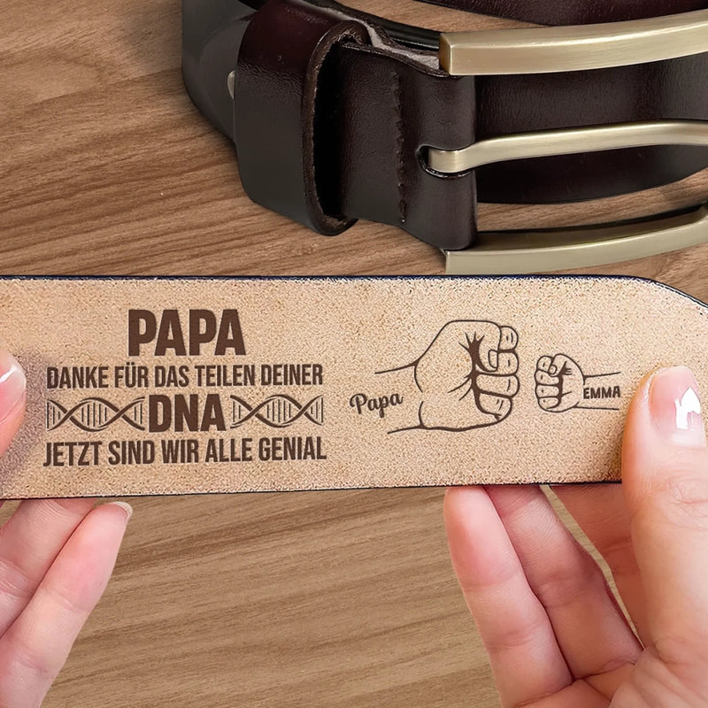 Personalisierter Ledergürtel mit Gravur – Geschenk für Opa, Papa – Danke für all deine Liebe