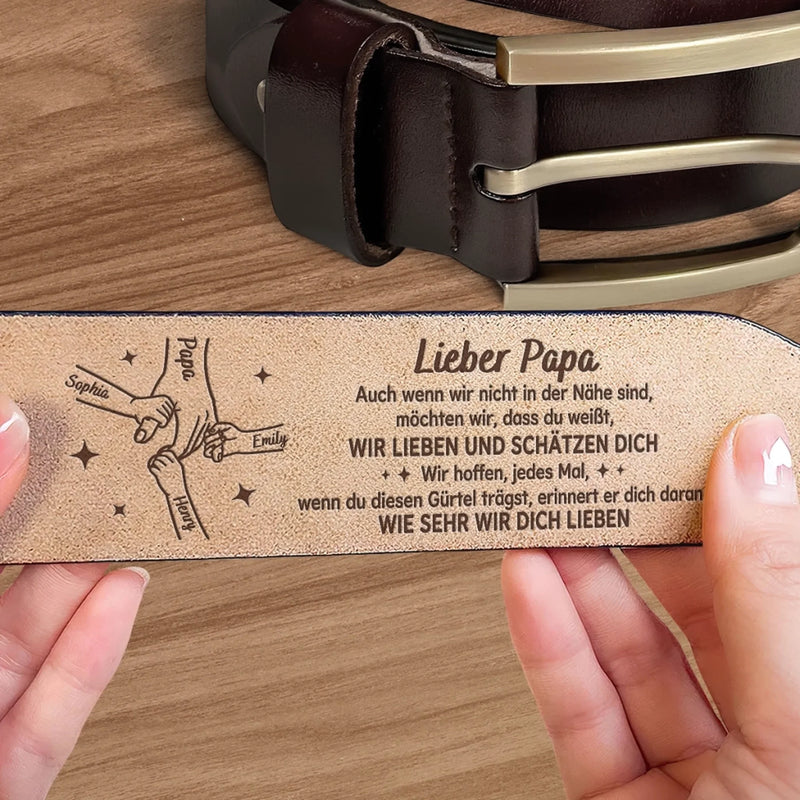 Personalisierter Ledergürtel mit Gravur – Geschenk für Papa, Opa – Auf ewig dein Kind