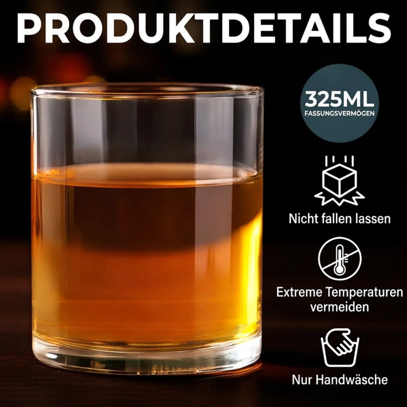 Personalisierter Whiskyglas – Vatertagsgeschenk für Papa, Opa – Ledende