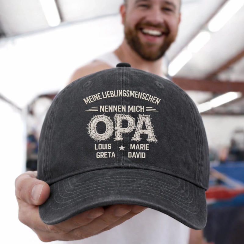 Personalisierte klassische Baseballkappe – Vatertagsgeschenk für Opa, Papa – Mein Lieblingsname ist Opa