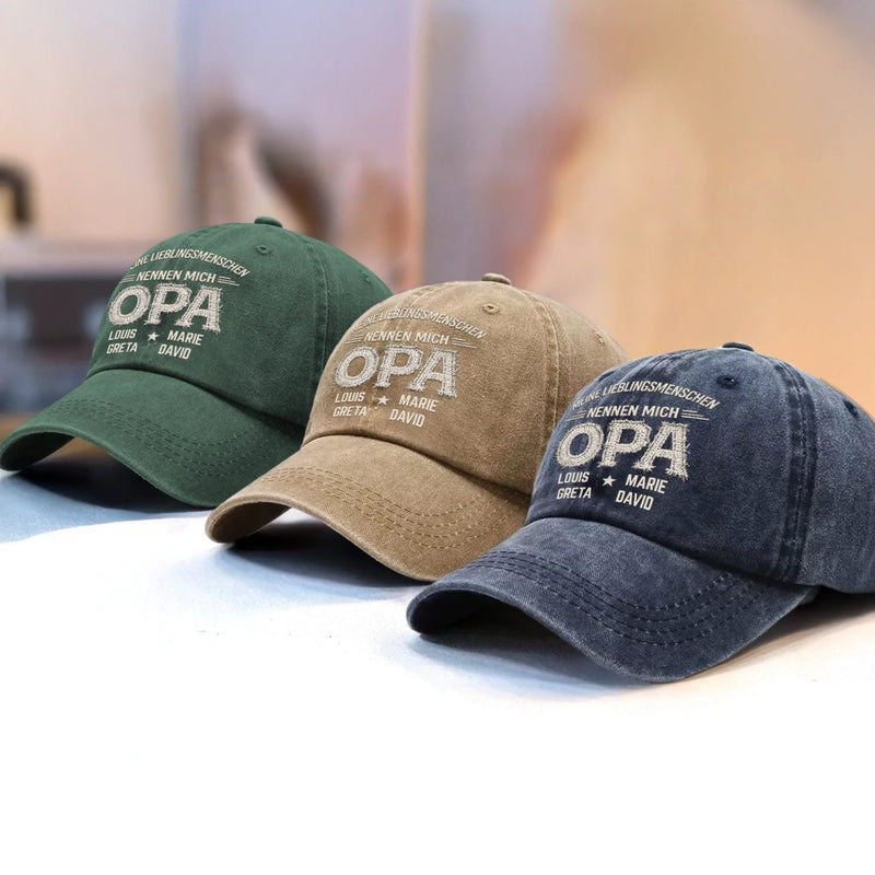 Personalisierte klassische Baseballkappe – Vatertagsgeschenk für Opa, Papa – Mein Lieblingsname ist Opa