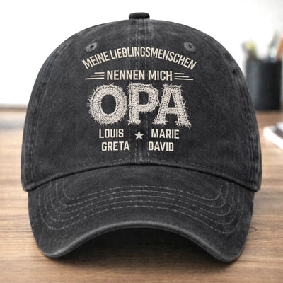 Personalisierte klassische Baseballkappe – Vatertagsgeschenk für Opa, Papa – Mein Lieblingsname ist Opa