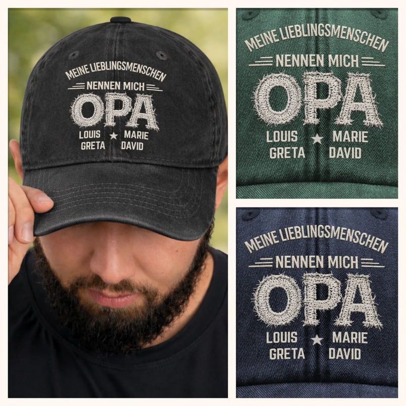 Personalisierte klassische Baseballkappe – Vatertagsgeschenk für Opa, Papa – Mein Lieblingsname ist Opa