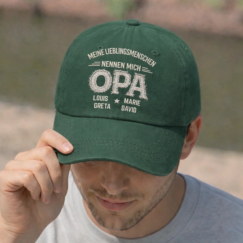 Personalisierte klassische Baseballkappe – Vatertagsgeschenk für Opa, Papa – Mein Lieblingsname ist Opa