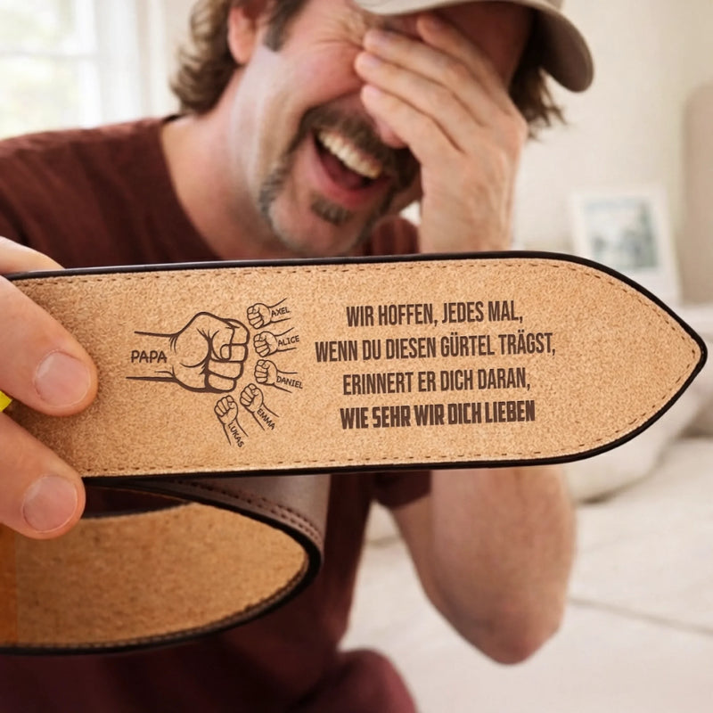Personalisierter Ledergürtel mit Gravur – Geschenk für Opa, Papa – Danke Dass Du Immer Für Mich Da Bist
