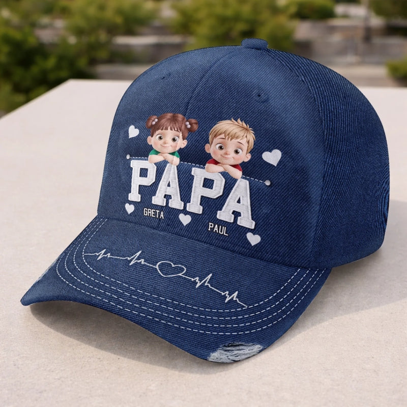Personalisierte klassische Kappe mit Allover-print – Vatertagsgeschenk für Papa, Opa – Papa der Welt