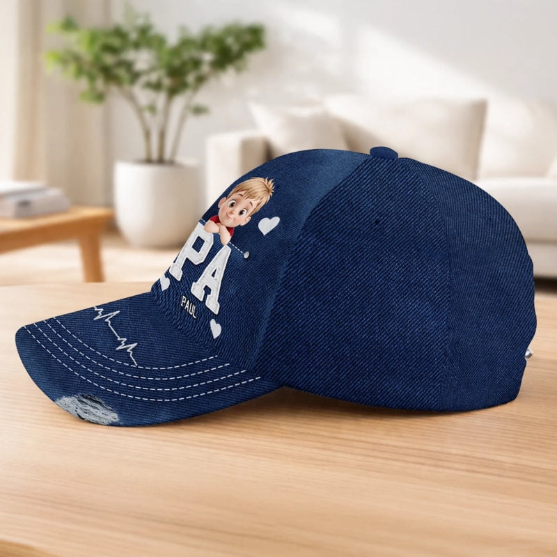 Personalisierte klassische Kappe mit Allover-print – Vatertagsgeschenk für Papa, Opa – Papa der Welt