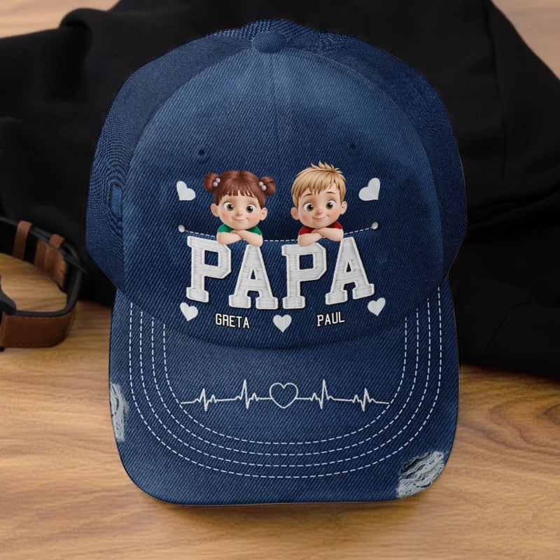 Personalisierte klassische Kappe mit Allover-print – Vatertagsgeschenk für Papa, Opa – Papa der Welt