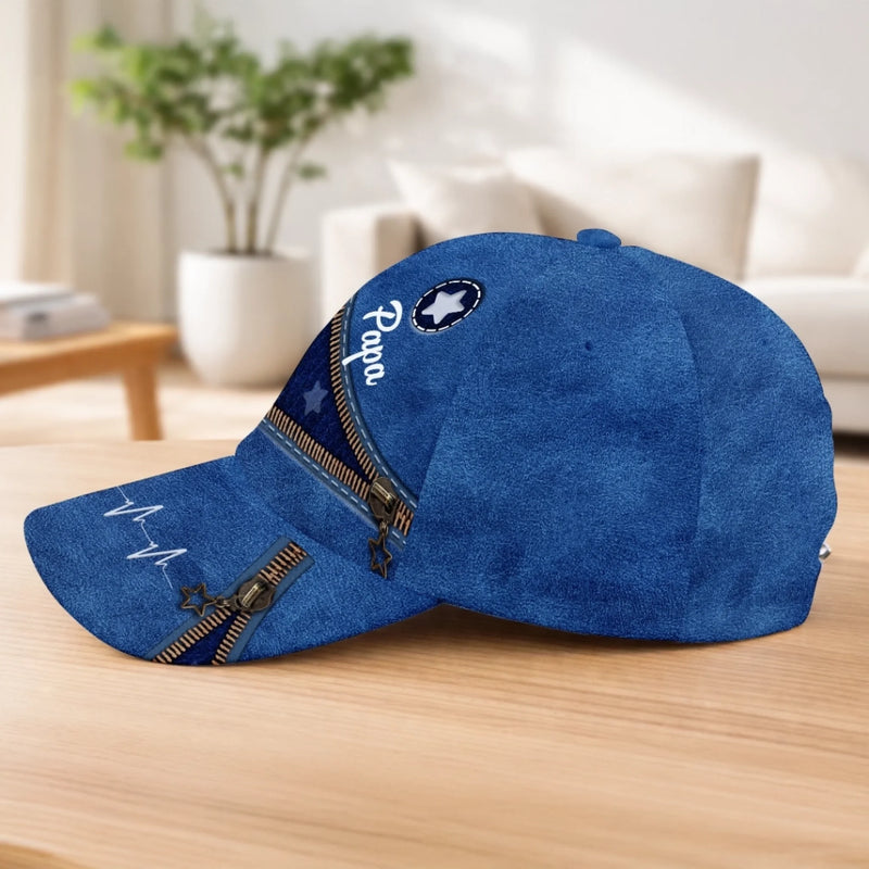 Personalisierte klassische Kappe mit Allover-print – Vatertagsgeschenk für Papa, Opa – Feier die Momente, die zählen