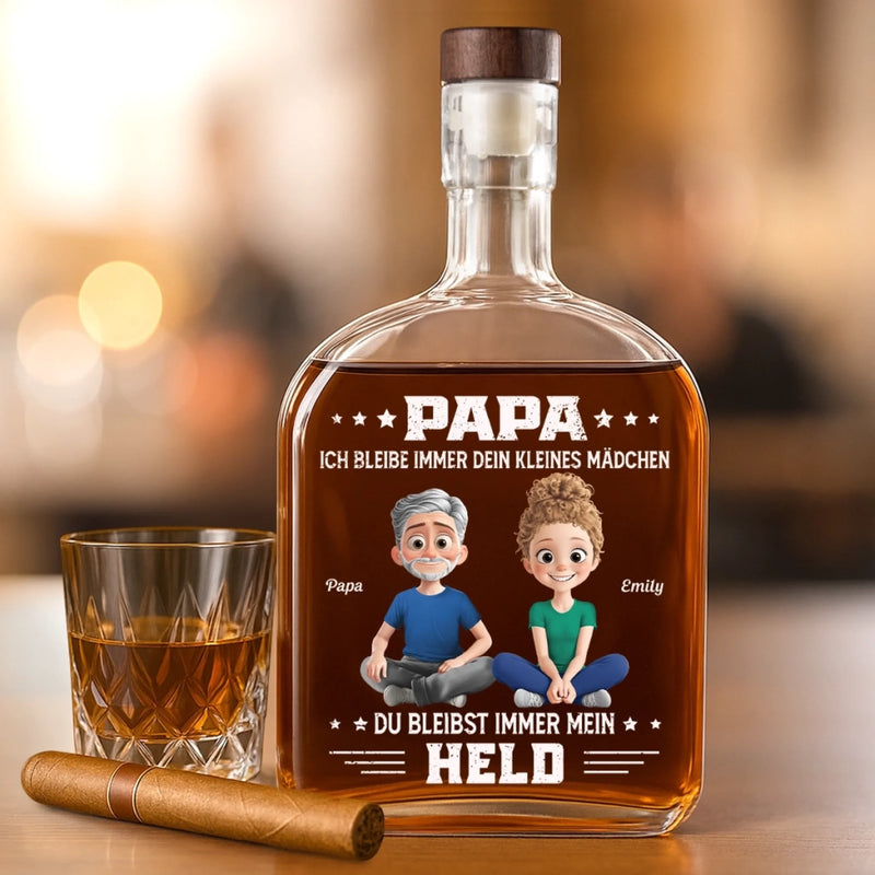 Personalisierte Whiskyflasche – Vatertagsgeschenk Für Papa, Opa – Für immer dein kleines Kind