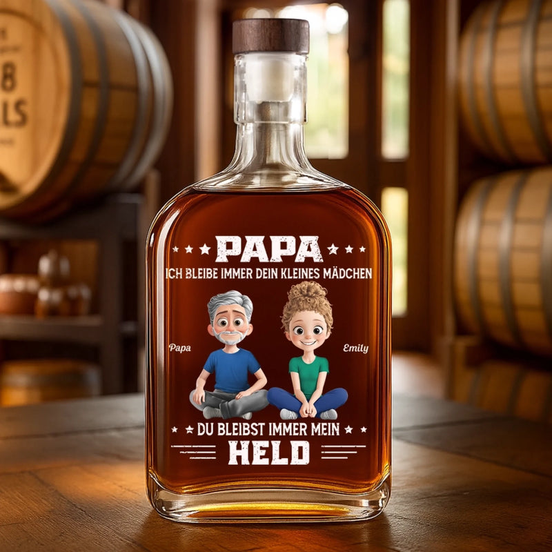 Personalisierte Whiskyflasche – Vatertagsgeschenk Für Papa, Opa – Für immer dein kleines Kind