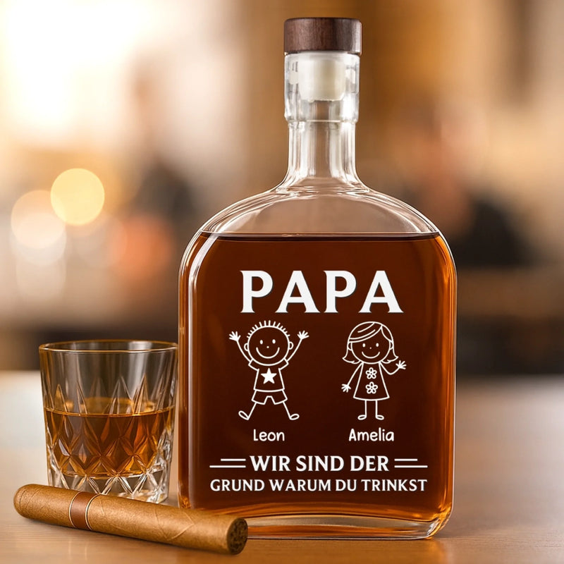Personalisierte Whiskyflasche – Vatertagsgeschenk Für Papa, Opa – Grund Warum Du Trinks