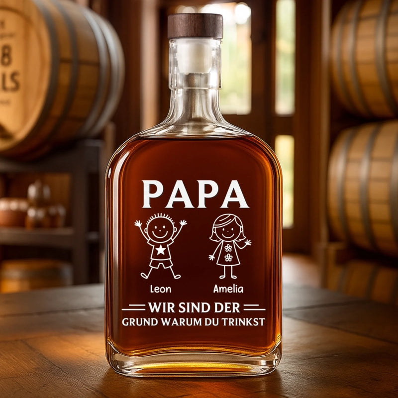 Personalisierte Whiskyflasche – Vatertagsgeschenk Für Papa, Opa – Grund Warum Du Trinks