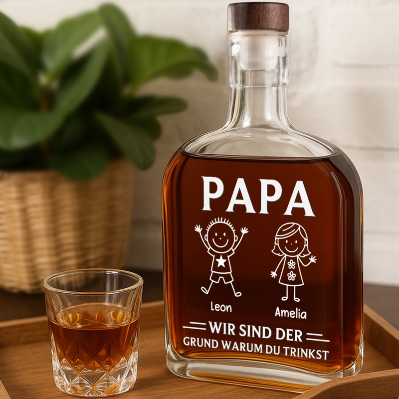 Personalisierte Whiskyflasche – Vatertagsgeschenk Für Papa, Opa – Grund Warum Du Trinks