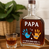 Personalisierte Whiskyflasche – Vatertagsgeschenk Für Papa, Opa – Strichmännchen Kinder