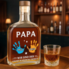 Personalisierte Whiskyflasche – Vatertagsgeschenk Für Papa, Opa – Strichmännchen Kinder