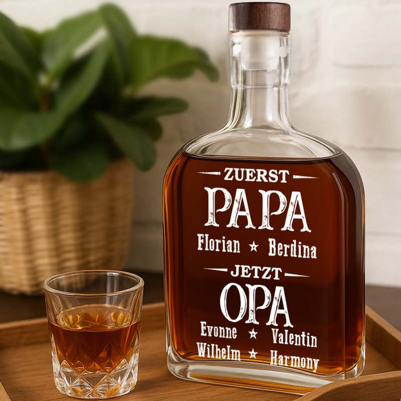 Personalisierte Whiskyflasche – Vatertagsgeschenk Für Papa, Opa – Dein Trinkgrund bin ich