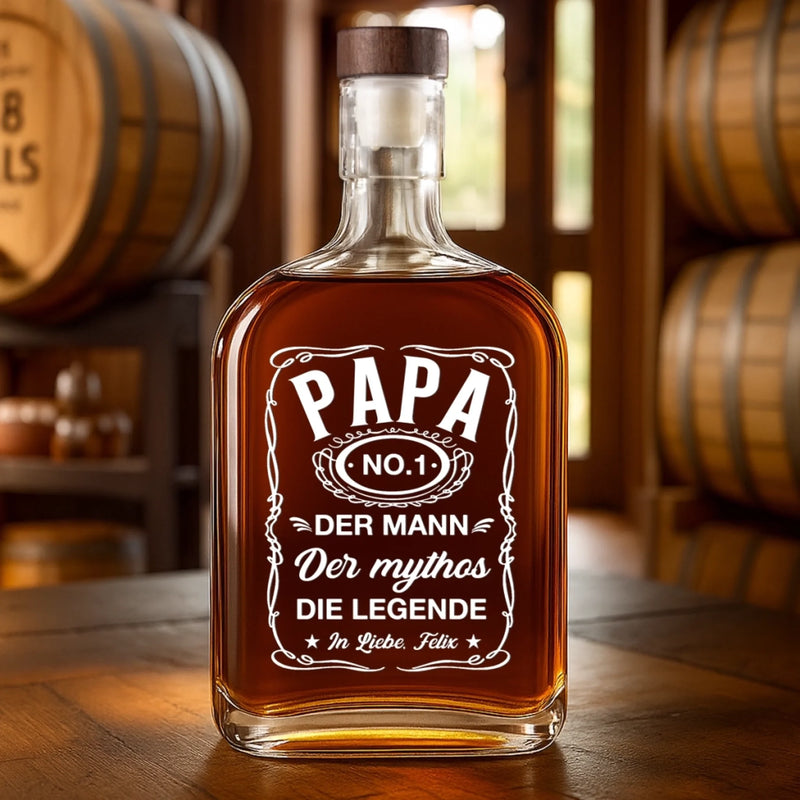 Personalisierte Whiskyflasche – Vatertagsgeschenk Für Papa, Opa – Der Mann hinter der Legende