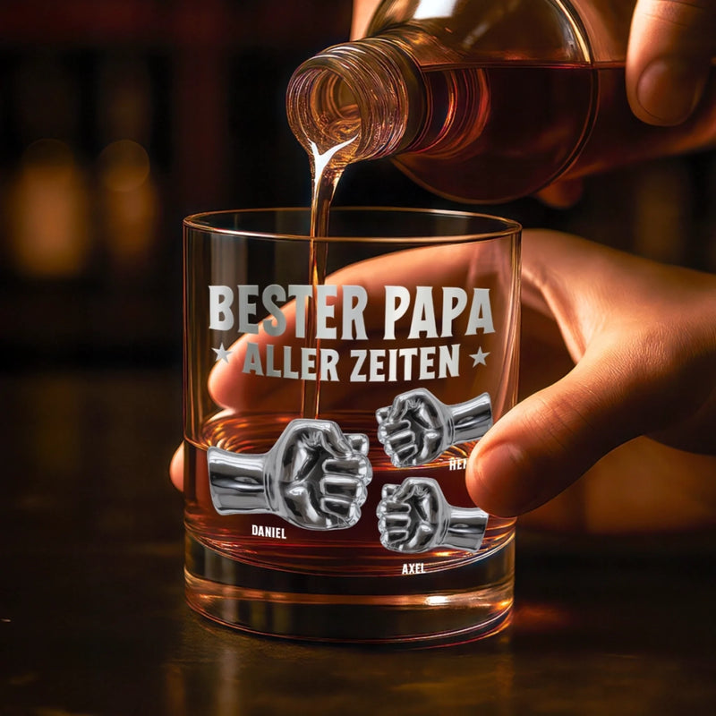Personalisierter Whiskyglas – Vatertagsgeschenk für Papa, Opa – Der beste Papa überhaupt