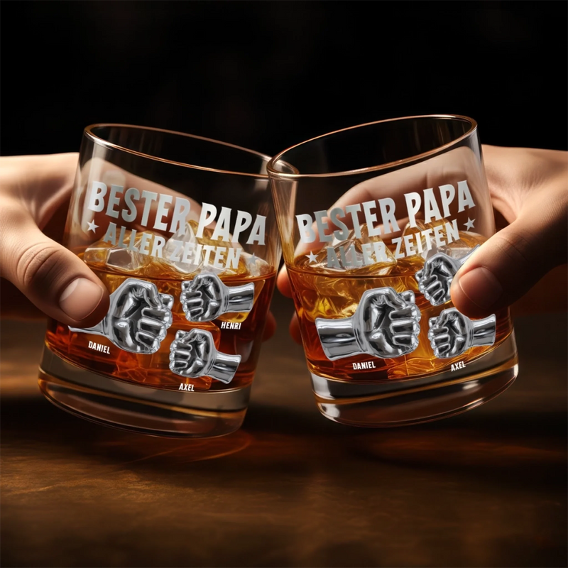 Personalisierter Whiskyglas – Vatertagsgeschenk für Papa, Opa – Der beste Papa überhaupt
