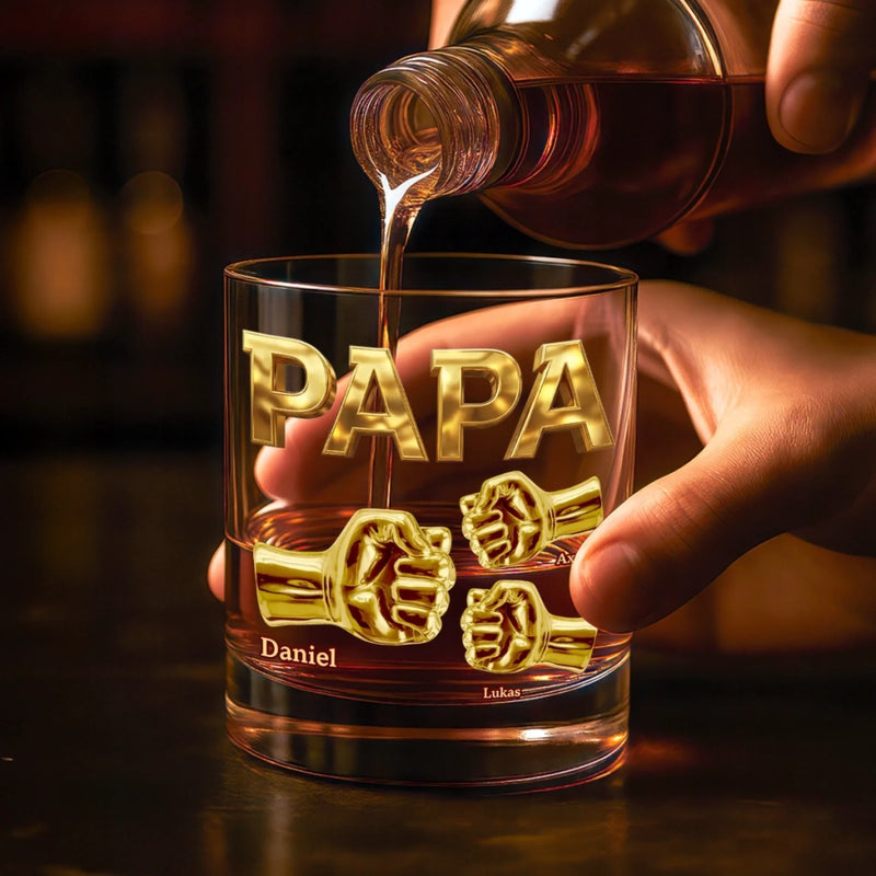 Personalisierter Whiskyglas – Vatertagsgeschenk für Papa, Opa – Der coolste Papa aller Zeiten