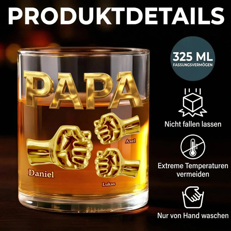 Personalisierter Whiskyglas – Vatertagsgeschenk für Papa, Opa – Der coolste Papa aller Zeiten