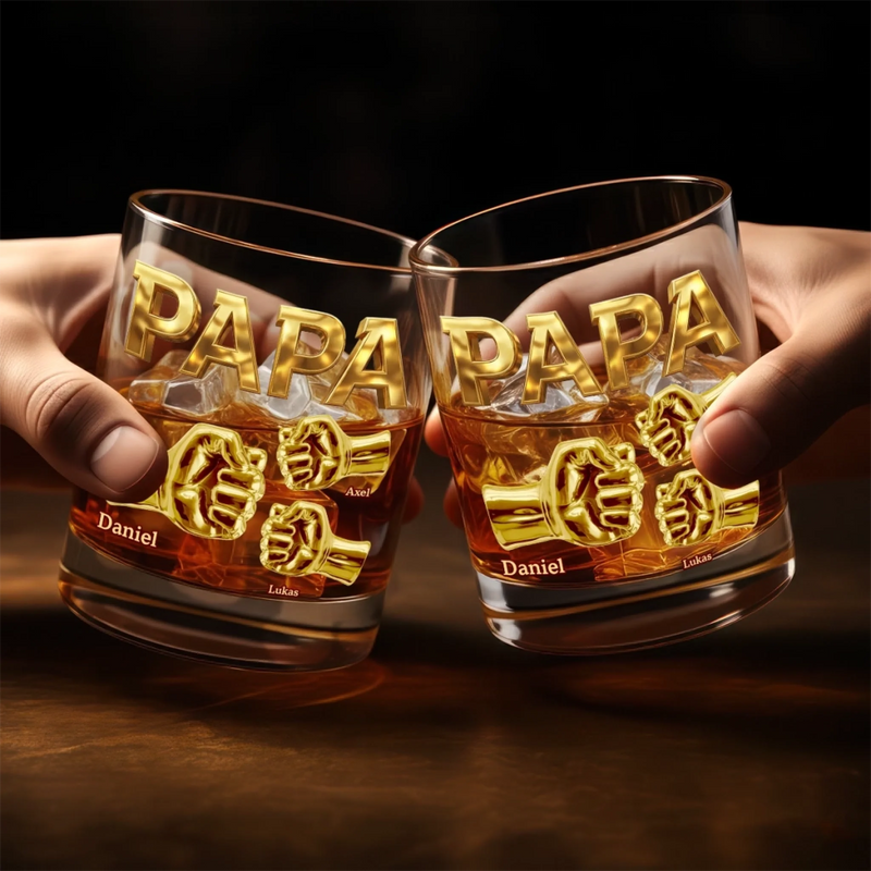 Personalisierter Whiskyglas – Vatertagsgeschenk für Papa, Opa – Der coolste Papa aller Zeiten