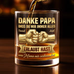 Personalisierter Whiskyglas – Vatertagsgeschenk für Papa – Danke für alles.