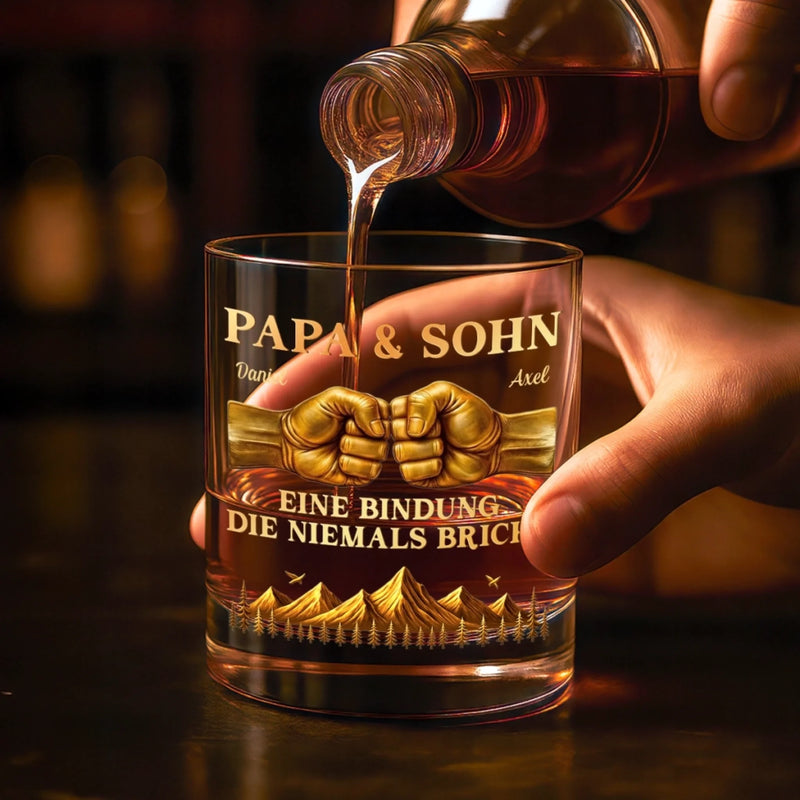 Personalisierter Whiskyglas – Vatertagsgeschenk für Papa, Opa – Ein Band fürs Leben