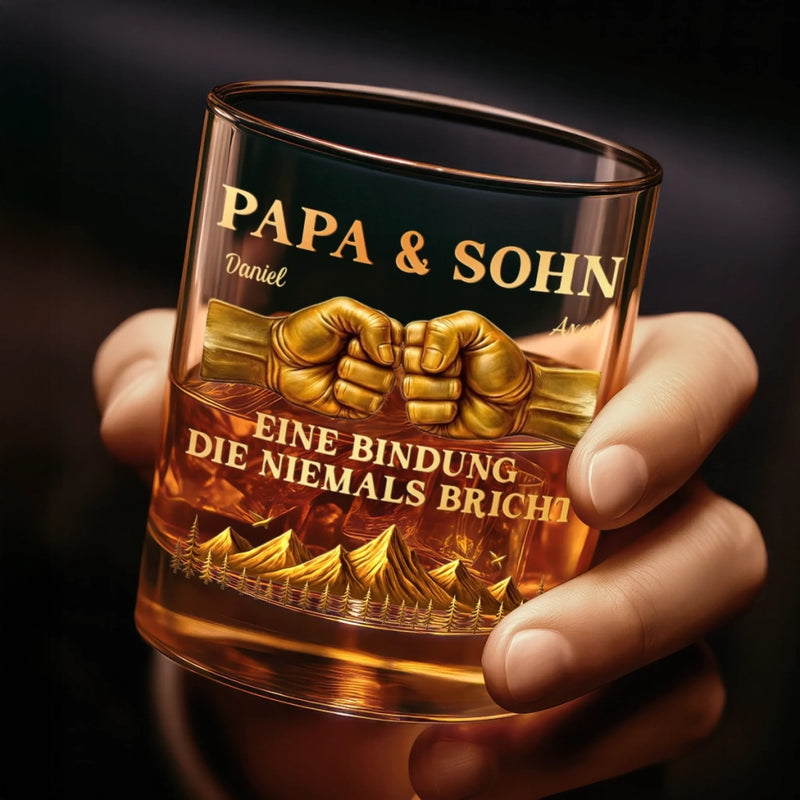 Personalisierter Whiskyglas – Vatertagsgeschenk für Papa, Opa – Ein Band fürs Leben