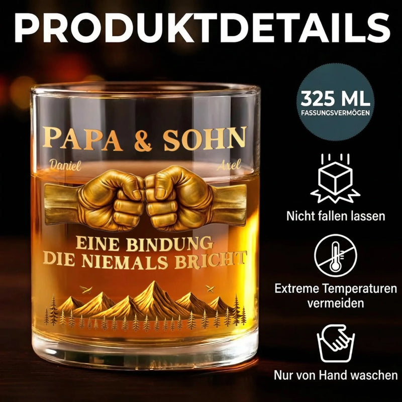 Personalisierter Whiskyglas – Vatertagsgeschenk für Papa, Opa – Ein Band fürs Leben