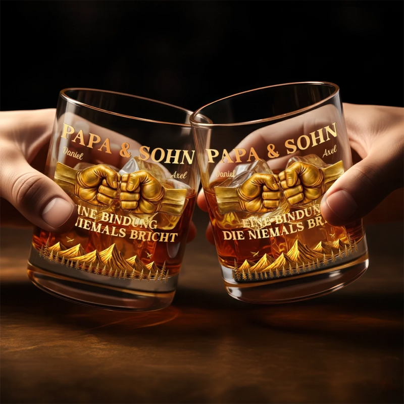 Personalisierter Whiskyglas – Vatertagsgeschenk für Papa, Opa – Ein Band fürs Leben