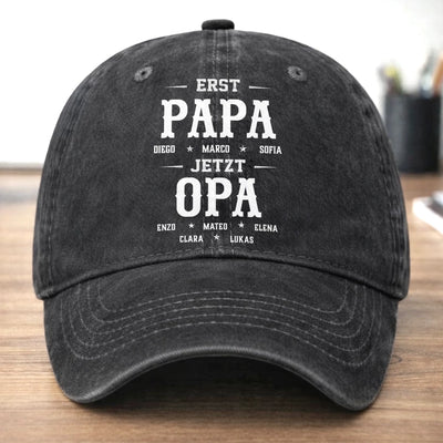Benutzerdefinierte Baseballkappe aus gewaschenem Vintage-Denim – personalisierte Geburtstagsgeschenke für Papa, Opa – geschätzt von meiner liebsten Gemeinschaft