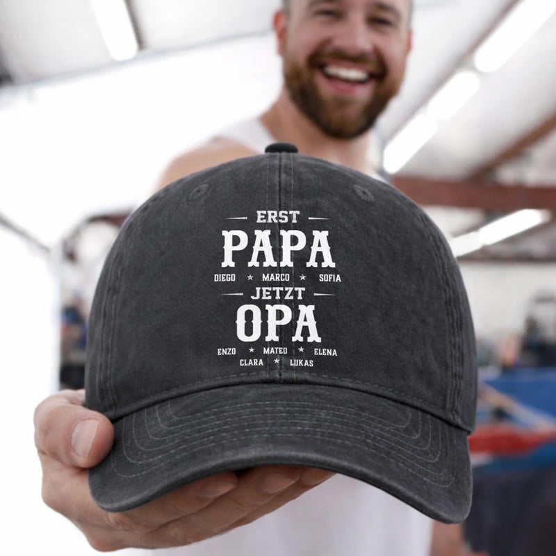 Benutzerdefinierte Baseballkappe Aus Gewaschenem Vintage-denim - Personalisierte Geburtstagsgeschenke Für Papa, Opa - Geschätzt Von Meiner Liebsten Gemeinschaft