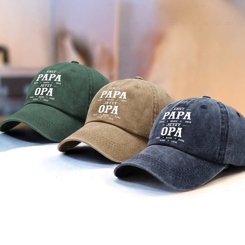 Benutzerdefinierte Baseballkappe Aus Gewaschenem Vintage-denim - Personalisierte Geburtstagsgeschenke Für Papa, Opa - Geschätzt Von Meiner Liebsten Gemeinschaft