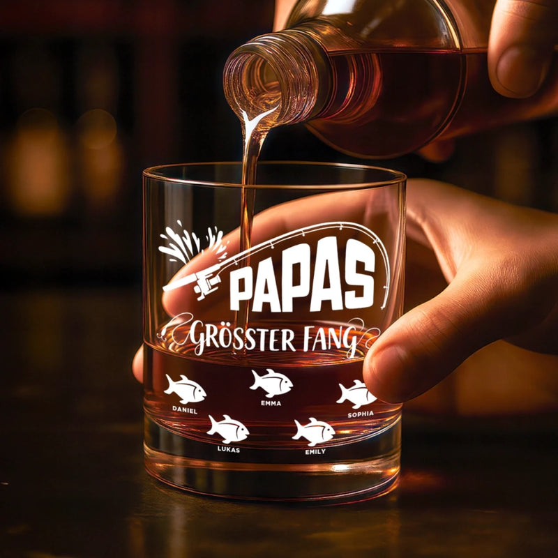 Personalisierter Whiskyglas – Vatertagsgeschenk für Papa, Opa – Papas bester Fang