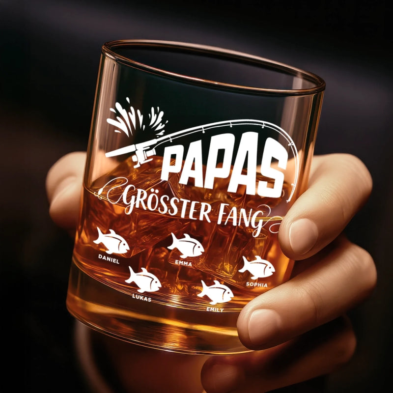 Personalisierter Whiskyglas – Vatertagsgeschenk für Papa, Opa – Papas bester Fang