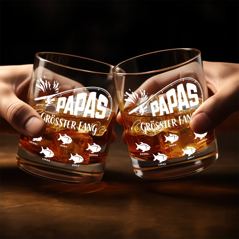 Personalisierter Whiskyglas – Vatertagsgeschenk für Papa, Opa – Papas bester Fang