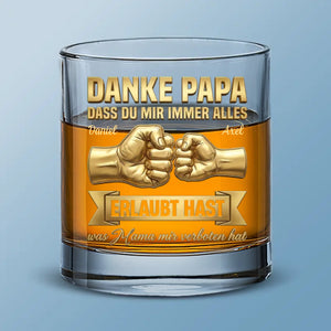 Personalisierter Whiskyglas – Vatertagsgeschenk für Papa – Danke für alles.
