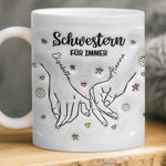 Personalisierte Tasse – Geschenk für beste Freundinnen, Schwester – Schwestern für die Ewigkeit