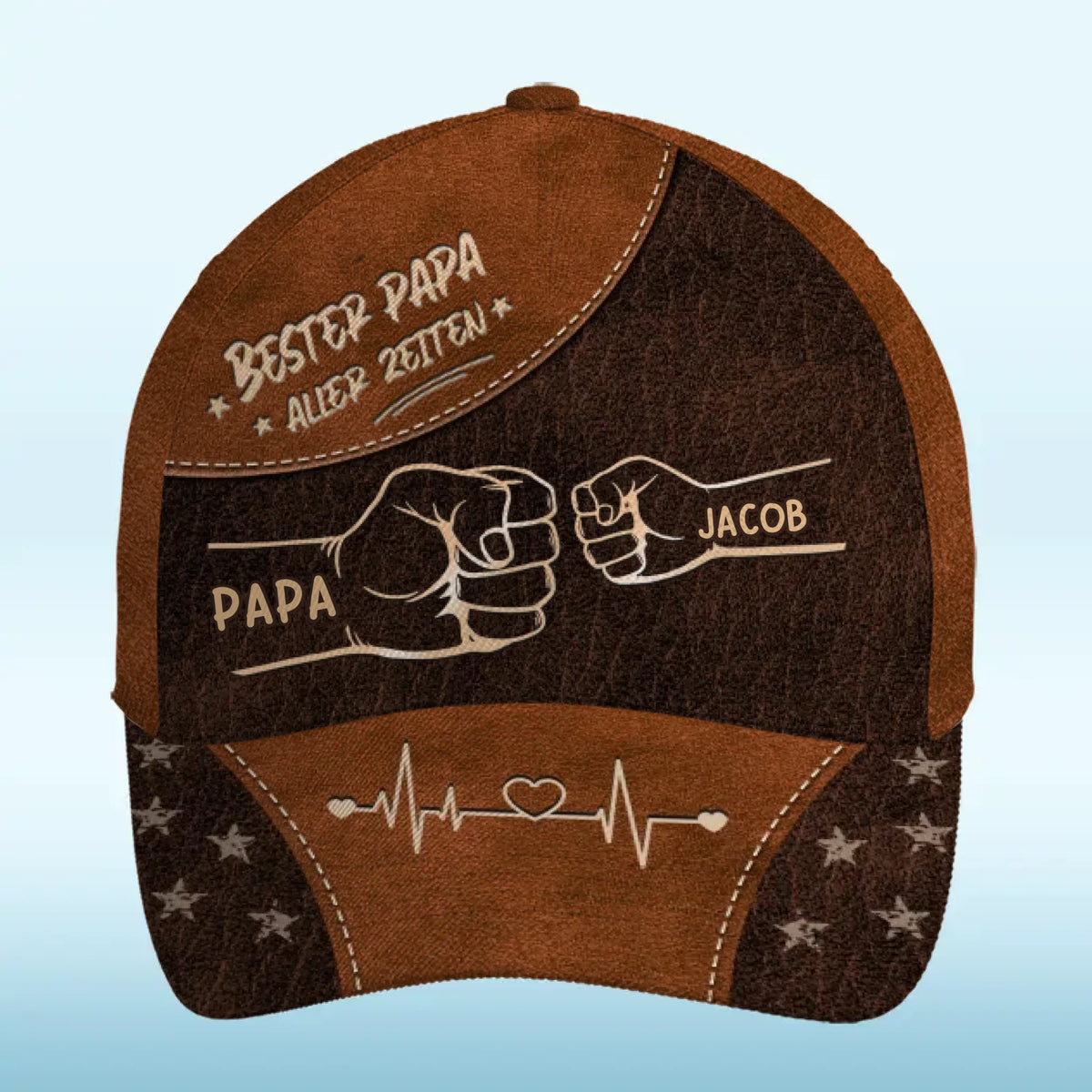 Personalisierte klassische Kappe mit Allover-print – Vatertagsgeschenk für Papa, Opa – Der größte Papa aller Zeiten