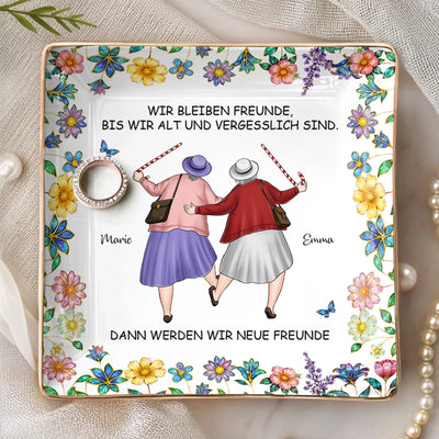 Personalisierte Schmuckschale – Geschenk für beste Freundinnen, Schwester – Freunde für immer auch im Vergessen