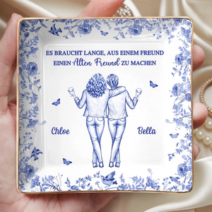 Personalisierte Schmuckschale – Geschenk für beste Freundinnen, Schwester – Wahre Freundschaft wächst mit der Zeit