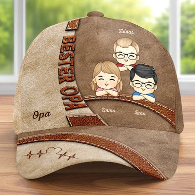 Personalisierte klassische Kappe mit Allover-print – Vatertagsgeschenk für Papa, Opa – Der coolste Papa der Welt