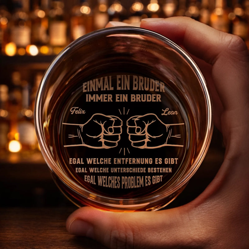 Personalisiertes Whiskyglas – Geburtstagsgeschenk Für Bruder, Beste Freunde – Einmal Brüder, für immer verbunden
