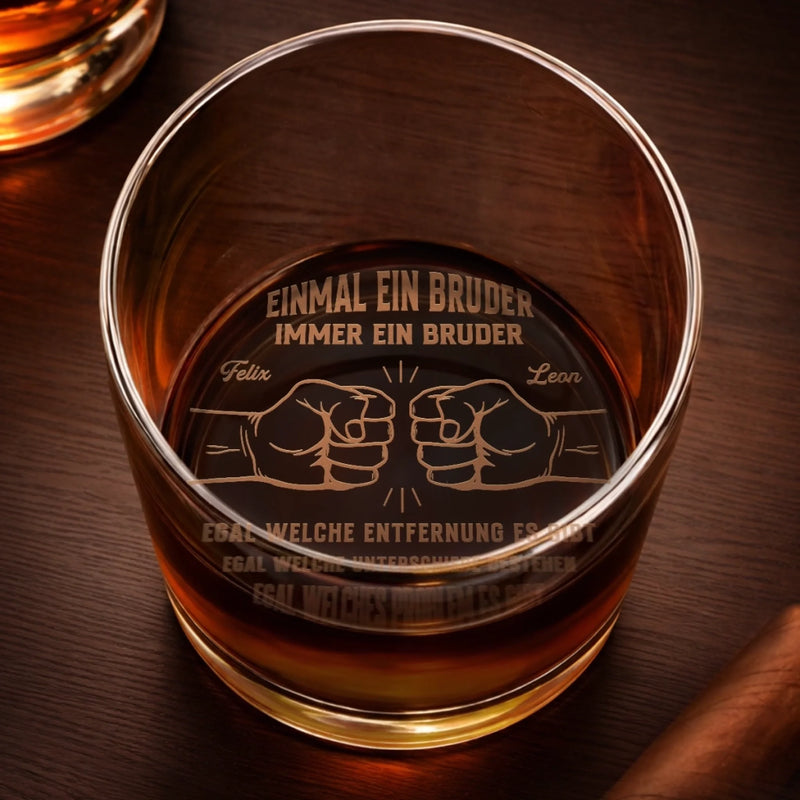 Personalisiertes Whiskyglas – Geburtstagsgeschenk Für Bruder, Beste Freunde – Einmal Brüder, für immer verbunden