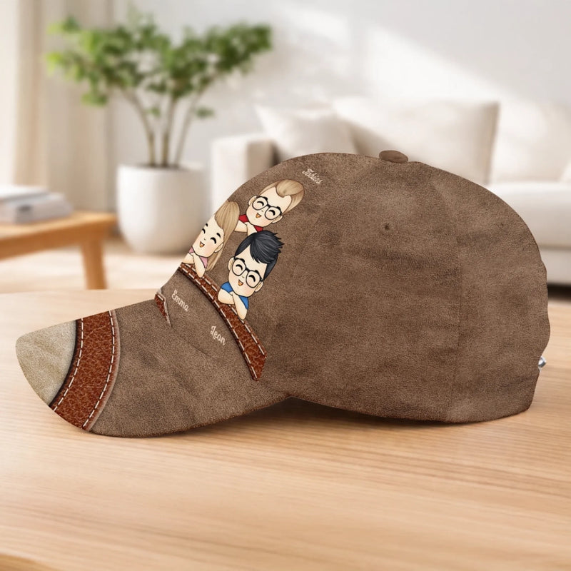 Personalisierte klassische Kappe mit Allover-print – Vatertagsgeschenk für Papa, Opa – Der coolste Papa der Welt