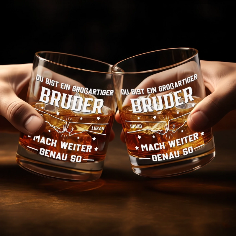 Personalisierte Whiskyglas – Geschenk für Bruder – Bester Bruder aller Zeiten